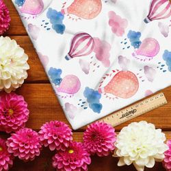 Ткань шифон акварельные воздушные шары