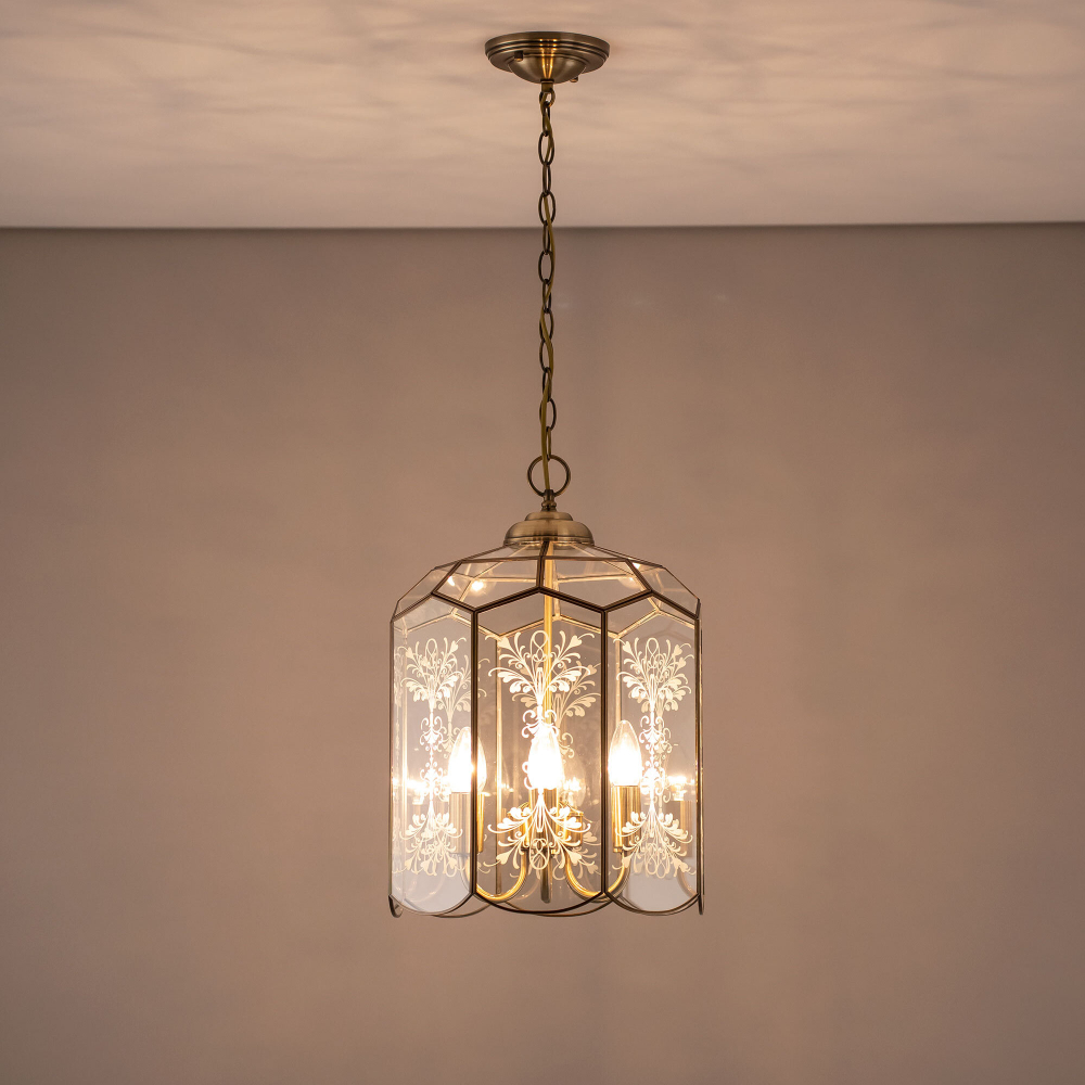 Citilux Витра-2 CL442260 Люстра подвесная витражная Бронза