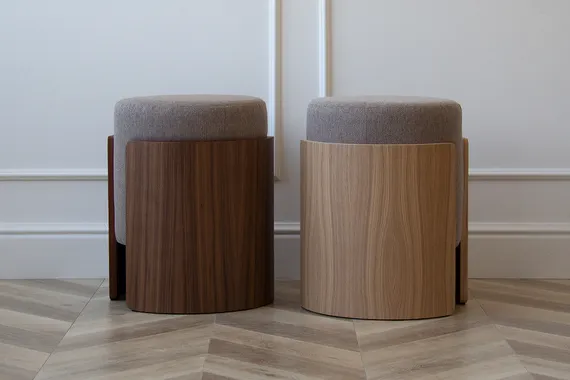 Пуф Lagom (капучино твид, натуральный дуб)