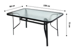 Стол прямоугольный Garden Story арт.SC-094 90х150см (каркас черный, столешница стекло)