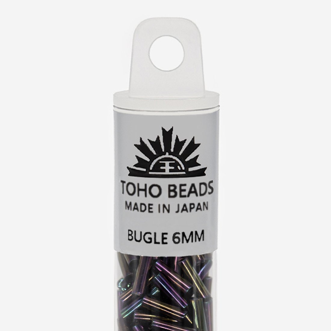 Японский бисер TOHO Bugle (стеклярус) 6mm (№85), металлизированный, непрозрачный глянцевый