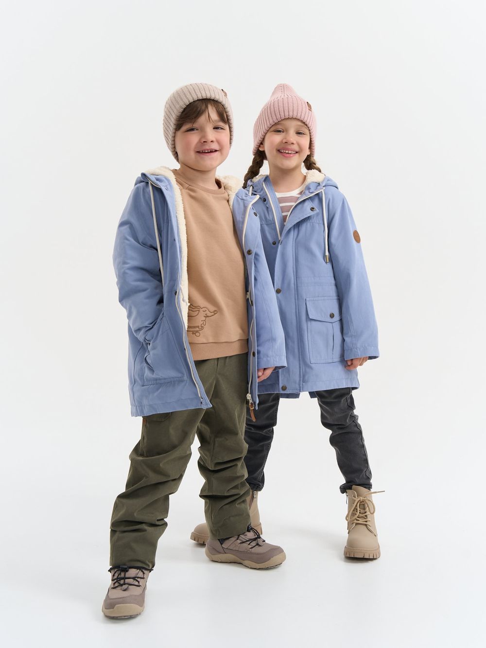 Парка демисезонная на меху "Светлый джинс"