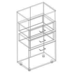 Комод 1-ств с 2 ящиками и нишей *МС "Сандра" (Белый лофт)