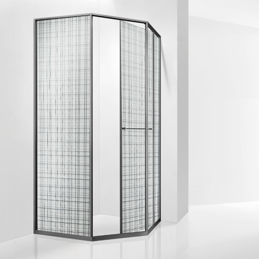 Душевой уголок RGW SV-82Gr "R" (Черная вуаль, 1000x1000)