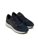 Кожаные кроссовки jace_runn_lmme BOSS BLACK - темно-синий(50517307)