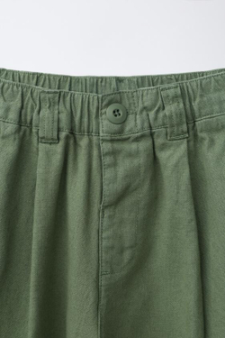 ZARA ПРЯМЫЕ БРЮКИ ИЗ ХЛОПКА И ЛЬНА,