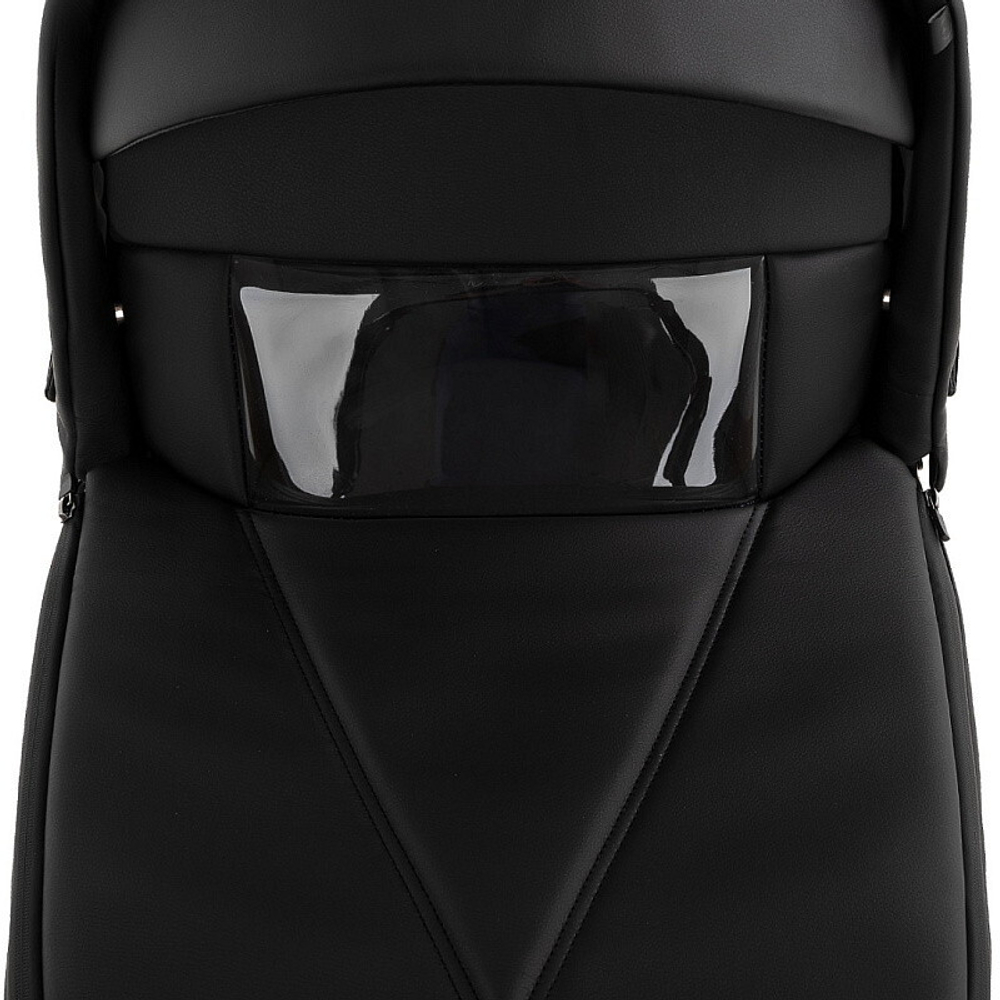 Детская коляска Roan Bass Next Classic Кожа d12 3 в 1 с автокреслом Elo Lux EduSky Black RCL300/1 Black