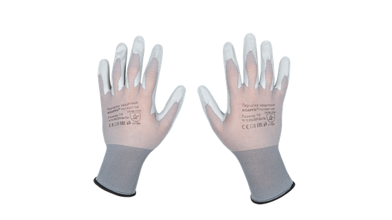 Перчатки для защиты от загрязнений КОНТАКТ SCAFFA PU1850T-GR