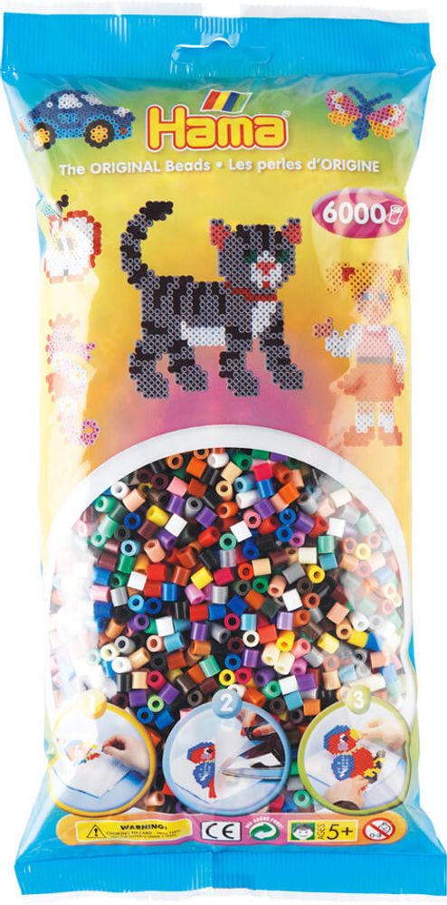 Hama Бусинки для термомозаики MIDI микс, 6000 шт. (205-67)