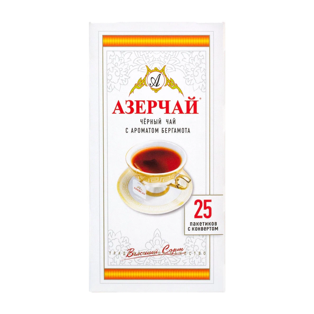 Чай черный с бергамотом в пакетиках Азерчай, 25 пак