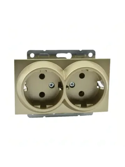 Розетка 2-я с з/к титан