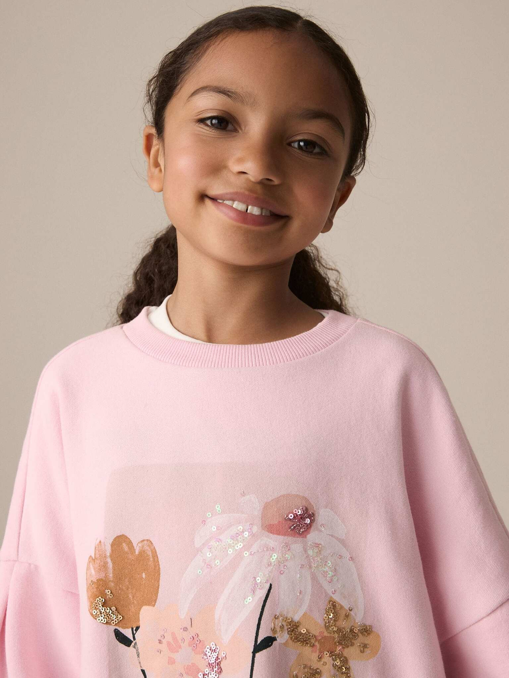 Толстовка удлиненная для девочки Next E57-235, Розовый