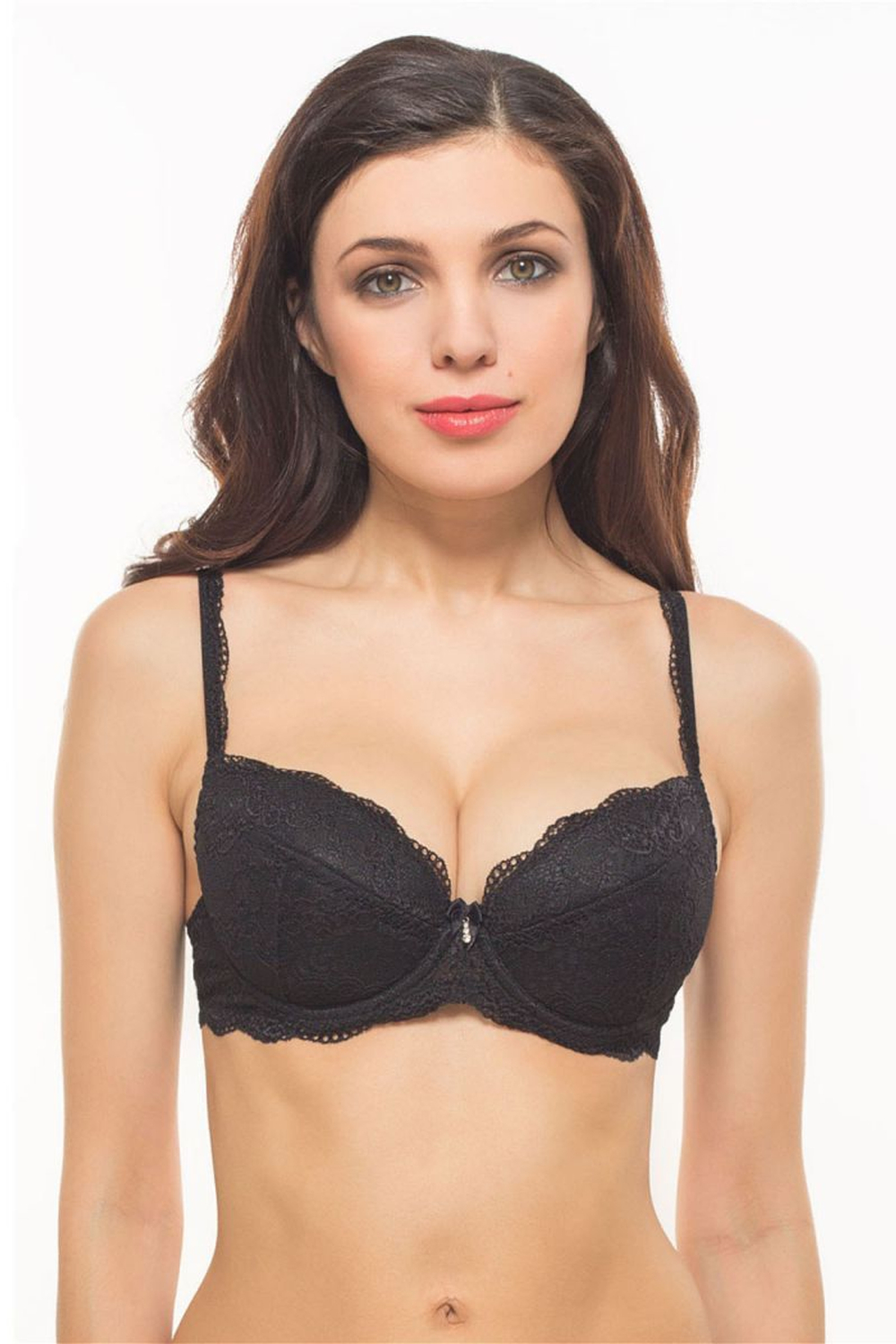 Нежный бюстгальтер Elegance с эффектом пуш-ап (Размер: 75E) (Цвет: черный)