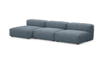 Диван с оттоманкой Фиджи (малый) Cilium Indigo 315*137*62 см, Синий Вельвет Нераскладной Фиеста