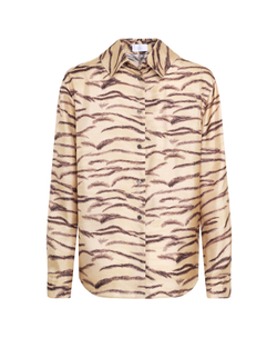 Рубашка из шелка Стелла Маккартни бежевый/коричневый