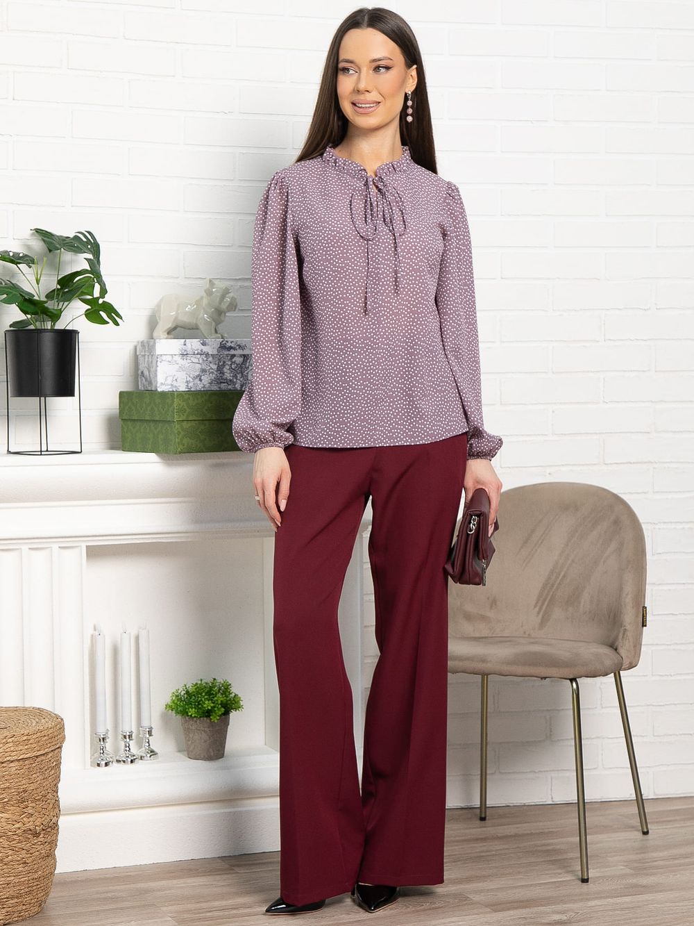 Блуза Анастейша (пыльно-сиреневая) Б15208-18М LT Collection