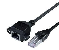 Удлинитель патч корда кат.5е 2 метра (папа-мама) для подключения интернета RJ45 (RJ-45, 8c8p) до 10 Гбит/с удлинитель Lan кабеля с ушками и отверстиями для винтов