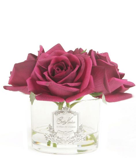 Букет из 5 красных роз в прозрачной вазе, Cote Noire