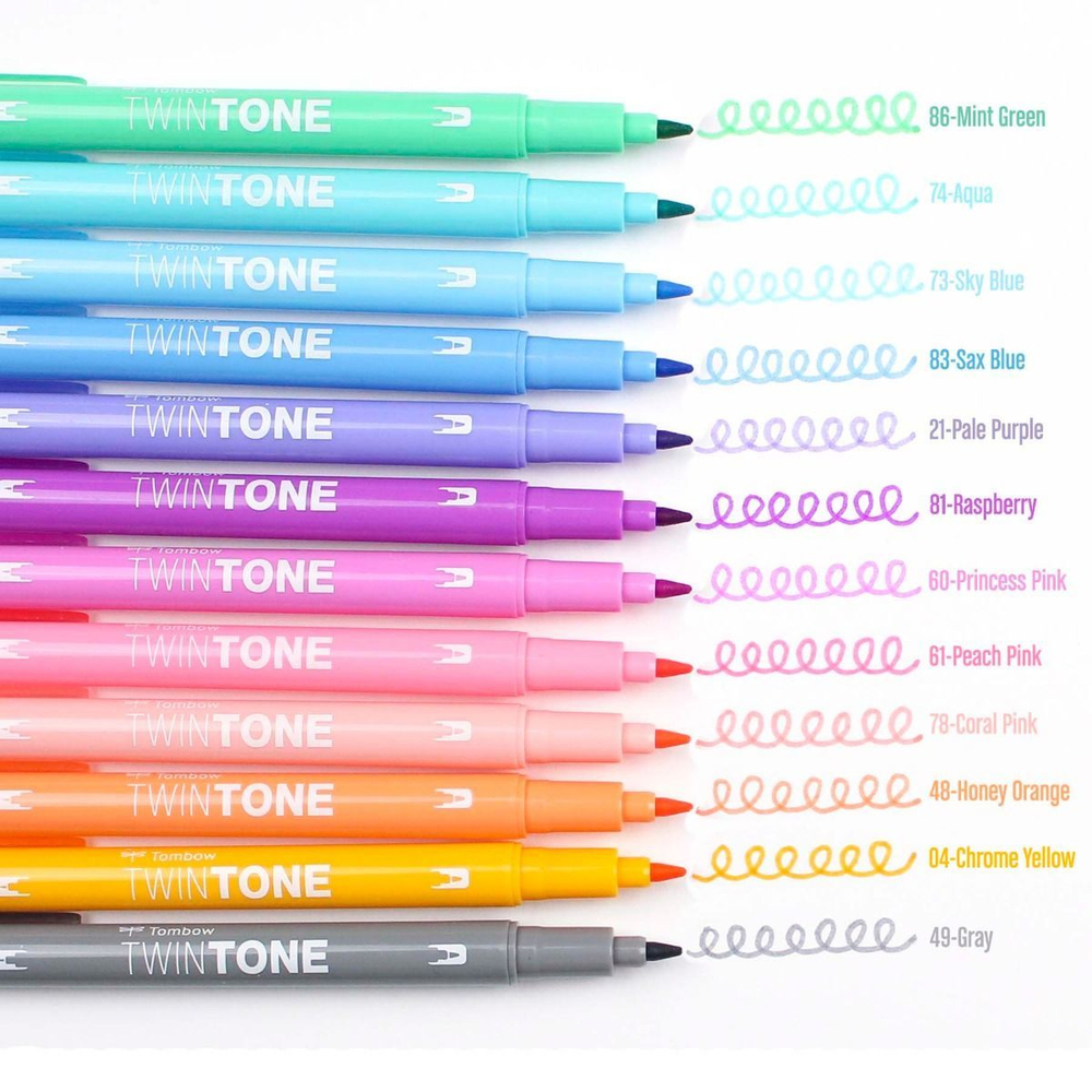 Tombow TwinTone 12 Color Pastel Set