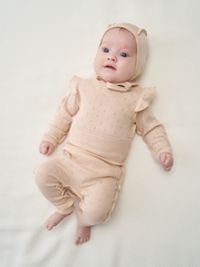 Боди с крылышками "Нюд" из ажурного хлопка 0+