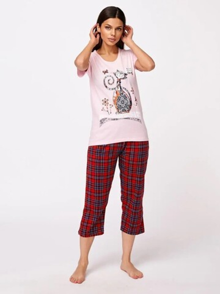 Пижама женская бриджи+футболка (норма) КЖ0036