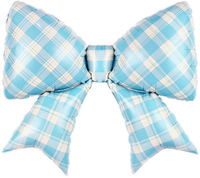 Фигура 38" Бант, Клетка Виши, Голубой, Сатин К