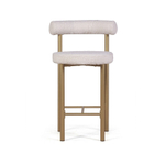 Стул полубарный Biggi, букле Turin ivory / опоры золото