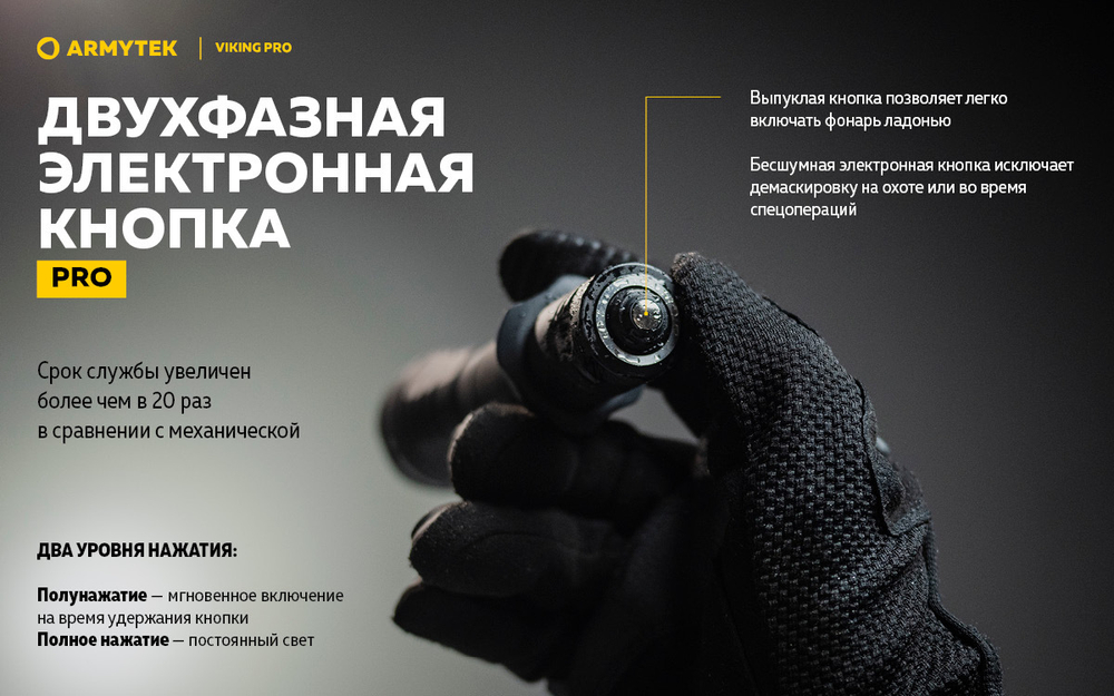Фонарь тактический подствольный Armytek F07701W Viking Pro Magnet USB (теплый белый свет)