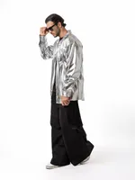 Рубашка Dryg эко-кожа серебро