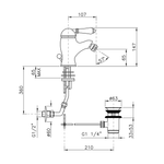Смеситель для биде и рукомойников Nicolazzi Petit Mont Blanc с ручками P. Mont Blanco с донным клапаном, хром 3403 CR 76