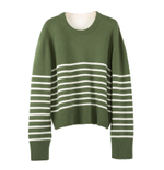 Бесшовный шерстяной пуловер в полоску