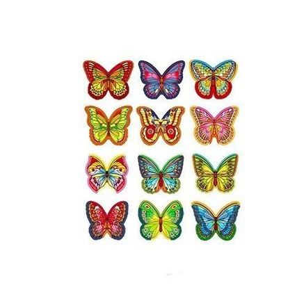 Вафельные украшения "Бабочки цветные с рисунком" 15шт