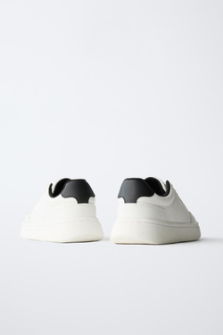 ZARA КРОССОВКИ НА ОБЪЕМНОЙ ПОДОШВЕ, БЕЛЫЙ