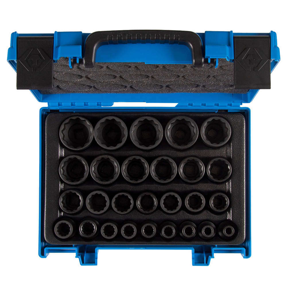 KING TONY (4827MP) Набор ударных торцевых головок 1/2", 12-гранные, 8-36 мм, 27 предметов