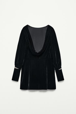 ZARA КОРОТКОЕ БАРХАТНОЕ ПЛАТЬЕ — THE ITEM ZARA WOMAN, ЧЕРНЫЙ