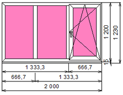 Пластиковое окно 1200 х 2000 ТермА Эко