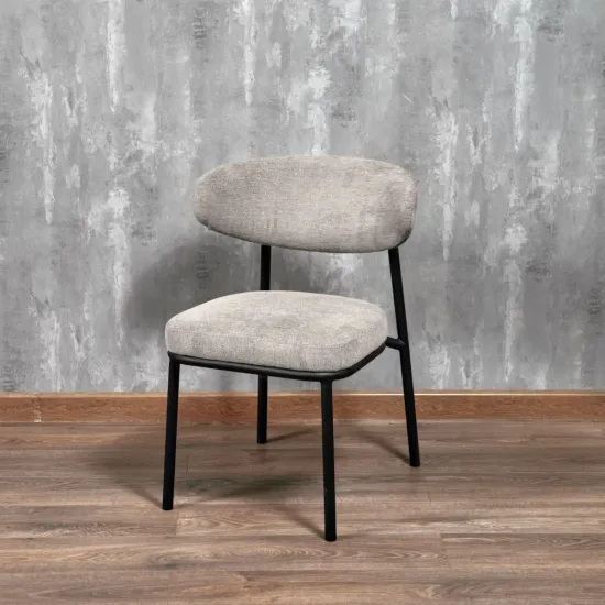 Стул Lucas 2 латте шенилл с чёрными ножками