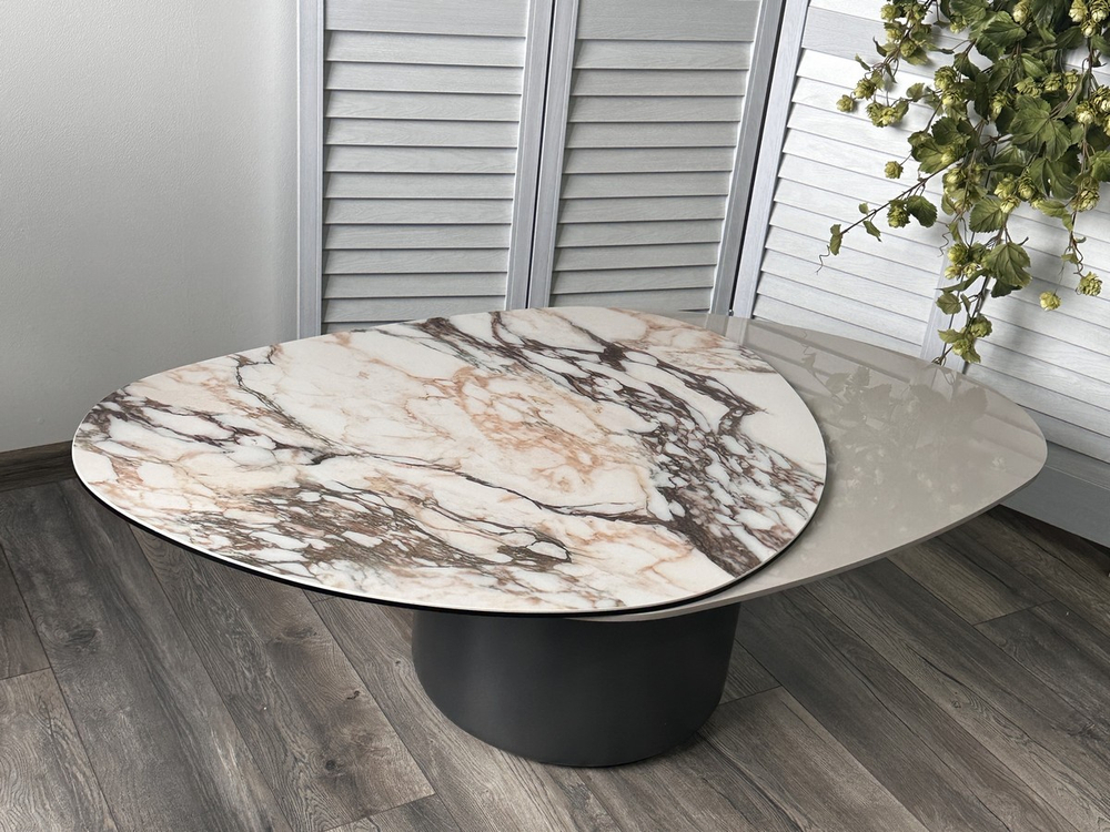 Стол М-City DISAUR Кофейный Никлас (Niklas) Tl-312 Испанская керамика,стекло, МДФ, темно-серый МДФ каркас