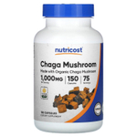 Nutricost, Гриб чага, 150 капсул (500 мг на капсулу)
