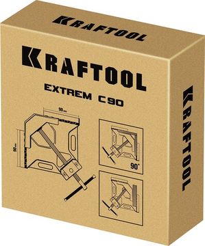 KRAFTOOL Extrem C90, глубина зажима 90 мм, экстрамощная стальная угловая струбцина для сварочных работ (32201)
