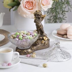 Сахарница стеклянная с крышкой Ангел Роуз Бронза