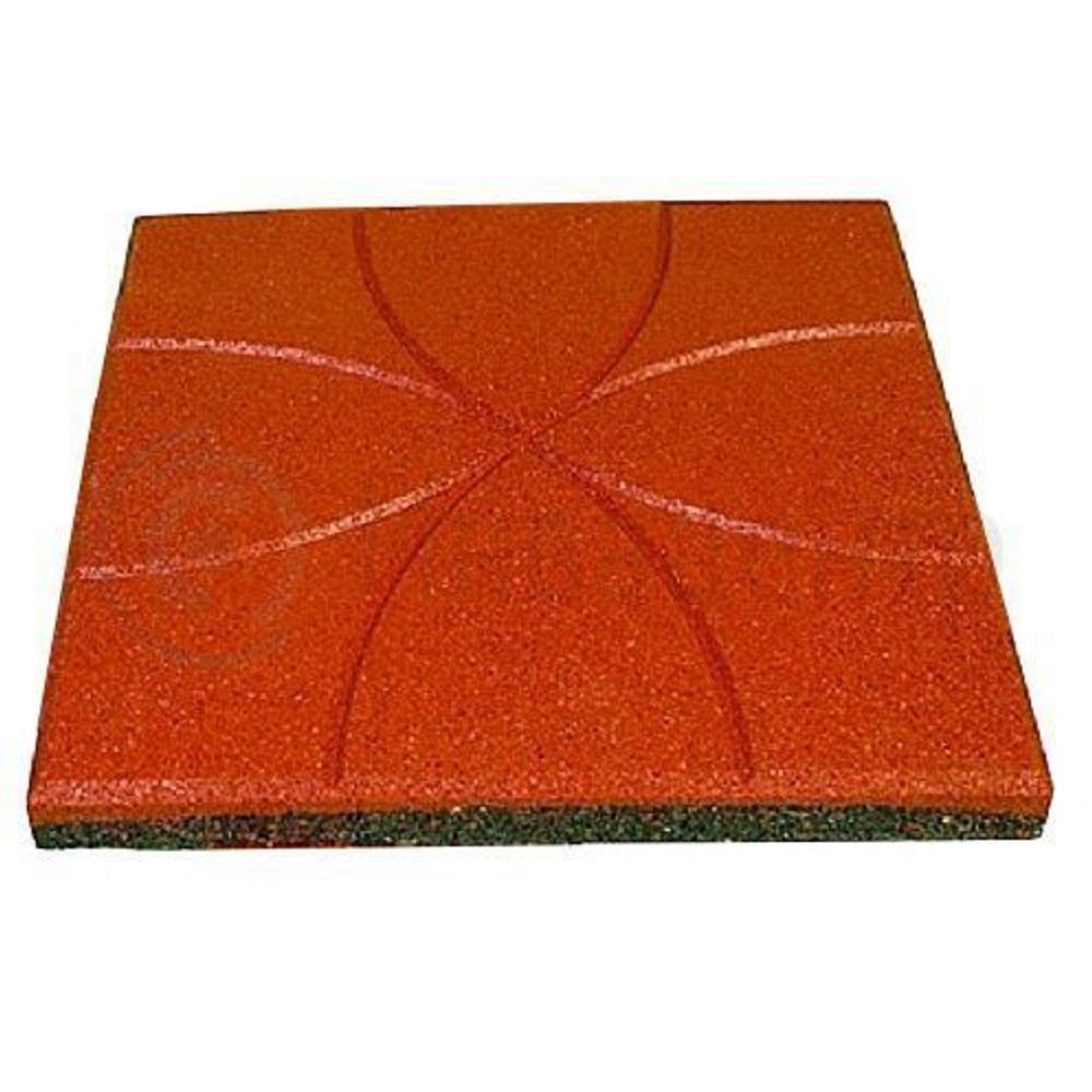 Резиновая плитка "Лотос" 35х35х2 см Оранжевая
