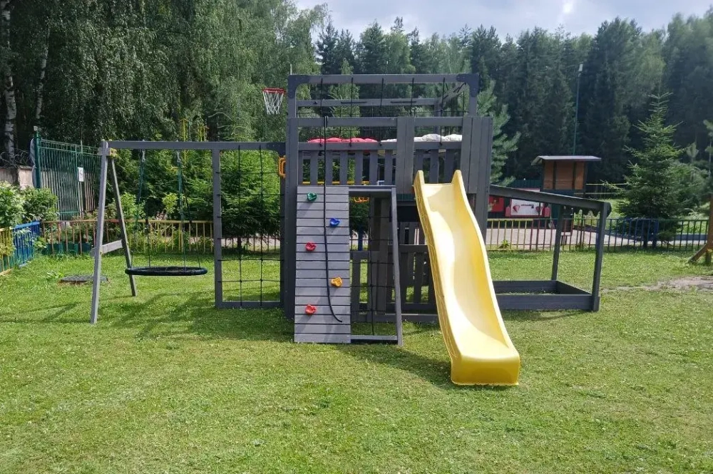 Детская площадка Савушка КУБ-5 (Серый) с подушками