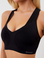 Бесшовный бюстгальтер-топ со спинкой-сеткой Laser Bra (Размер: XL) (Цвет: черный)