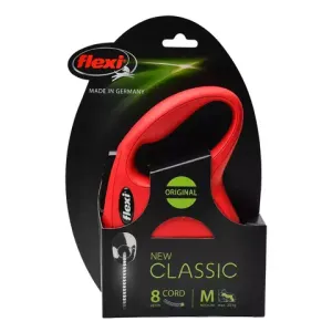 Поводок-рулетка Flexi New Classic M (до 20 кг) 8 м трос красная