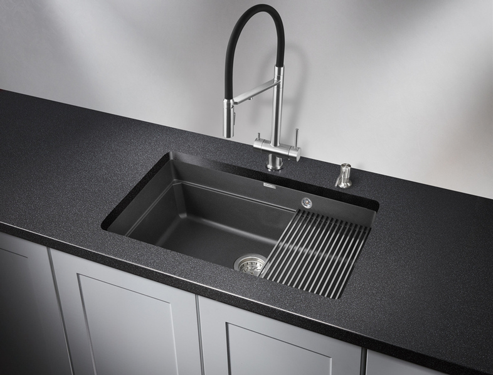 Granula KS-7303U, ЧЁРНЫЙ  кухонная мойка, кварц