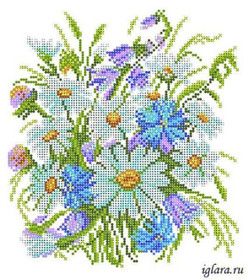 "Луговые цветы"-4502 ткань с нанесенным рисунком
