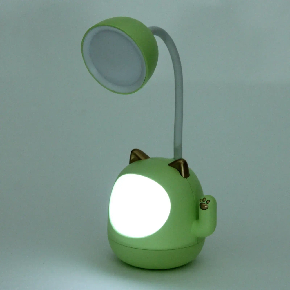 Настольная лампа «Sweet - Котёнок» 9*22.5 см LED, USB 3w 5v, Зеленый