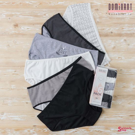 Трусики женские DOMINANT 54000-5, FULL BRIEF, 6 шт. в уп.