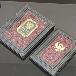 Набор из кожи в кейсе книга "Россия. История успеха" и ежедневник Герб России